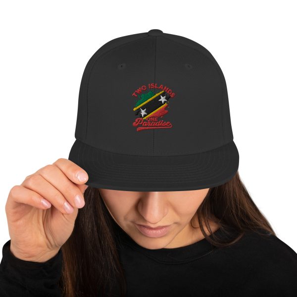 Two Islands One Paradise Snapback Cap – St. Kitts & Nevis Edition" - Image 6