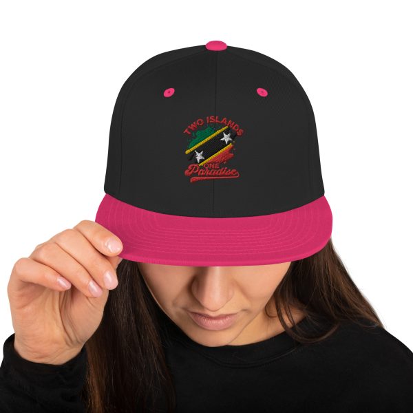 Two Islands One Paradise Snapback Cap – St. Kitts & Nevis Edition" - Image 8