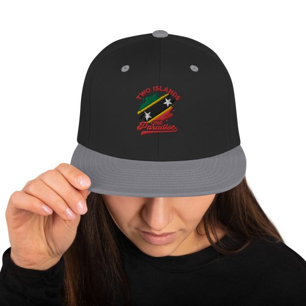 Two Islands One Paradise Snapback Cap – St. Kitts & Nevis Edition" - Image 12