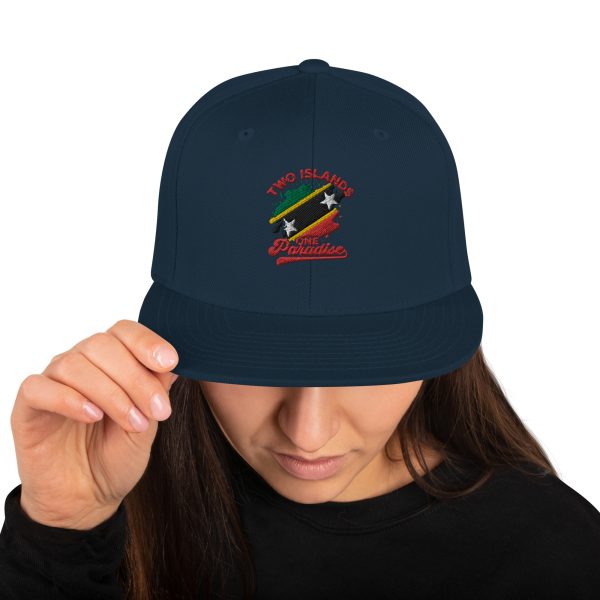 Two Islands One Paradise Snapback Cap – St. Kitts & Nevis Edition" - Image 2