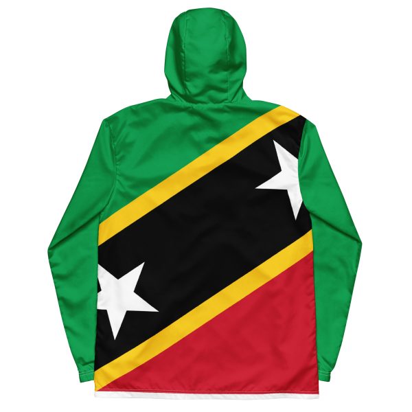 Men's Windbreaker with St. Kitts Nevis Flag – Lightweight and Water-Resistant