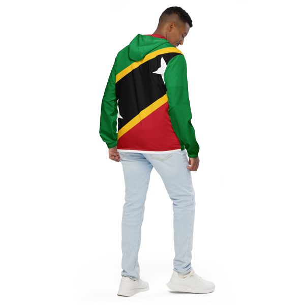 Men's Windbreaker with St. Kitts Nevis Flag – Lightweight and Water-Resistant - Image 2