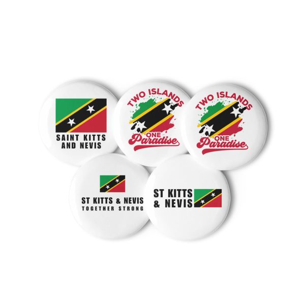 Set of Five St Kitts & Nevis Pin Buttons